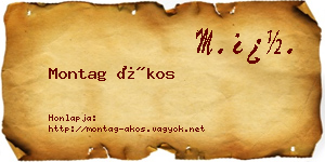 Montag Ákos névjegykártya